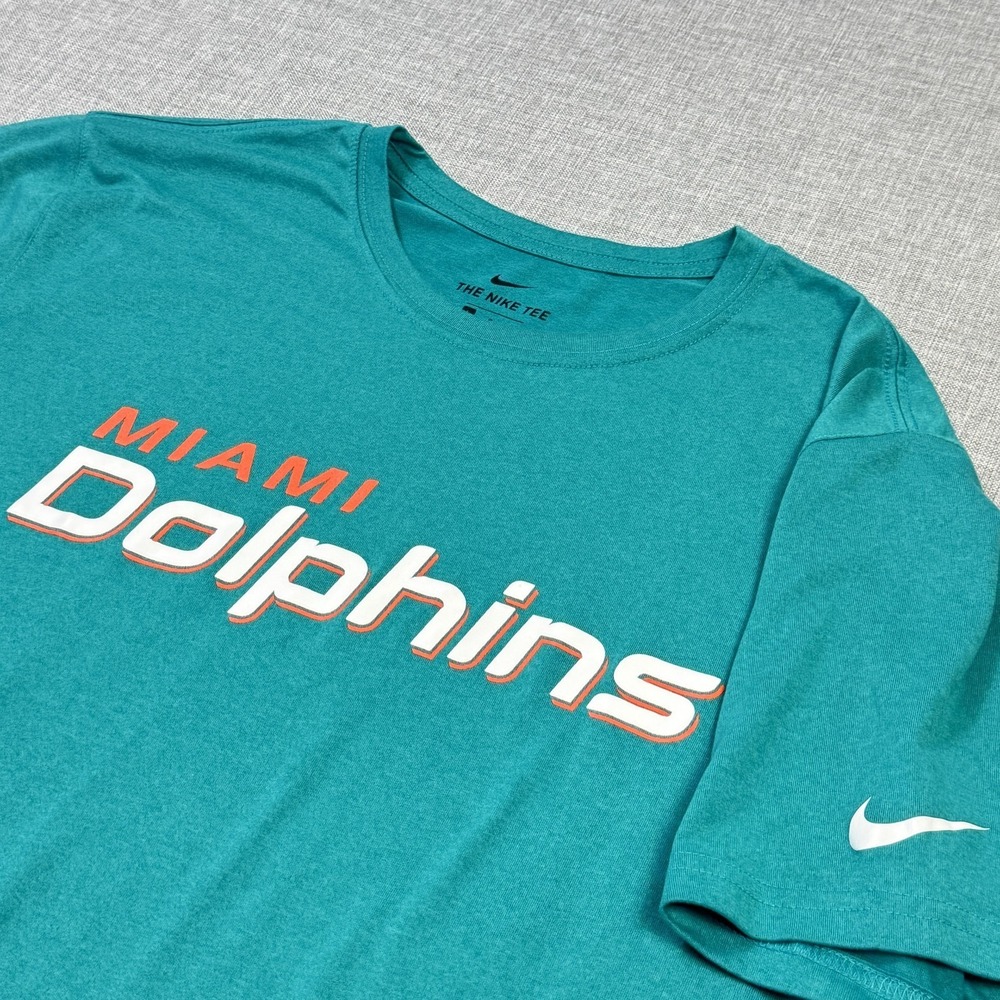 Nike Miami Dolphins Shirt Mens Large Green NFL Football Dri-FIT Team Apparel